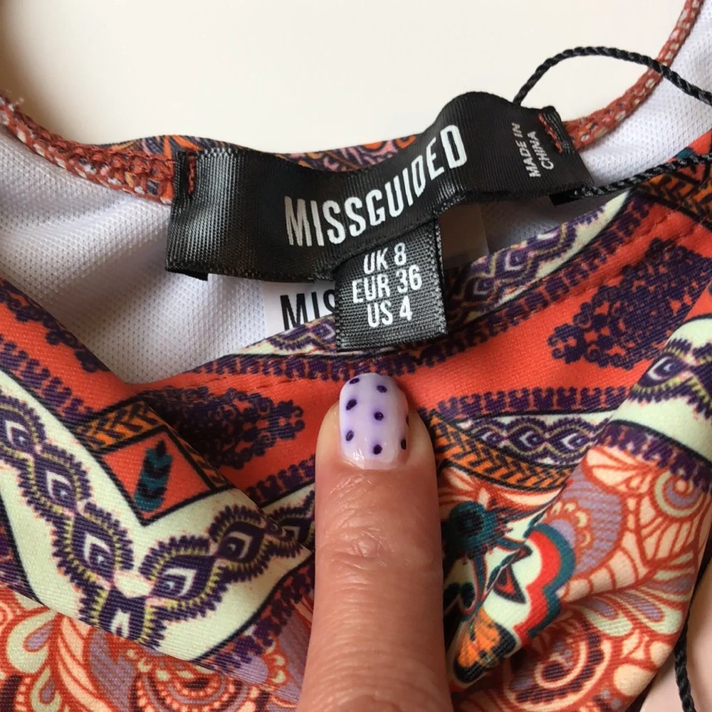 NWT missguided one piece Paisley  cut out Swimsuit - Picture 13 of 13